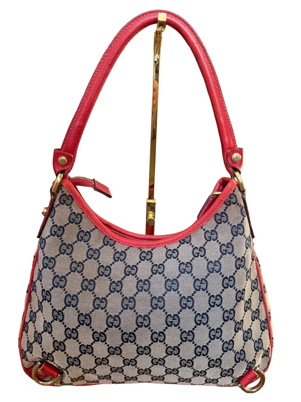 SOLD - Authentic Vintage Gucci Abbey Canvas D Ring Hobo COA included - Picture 2 of 16